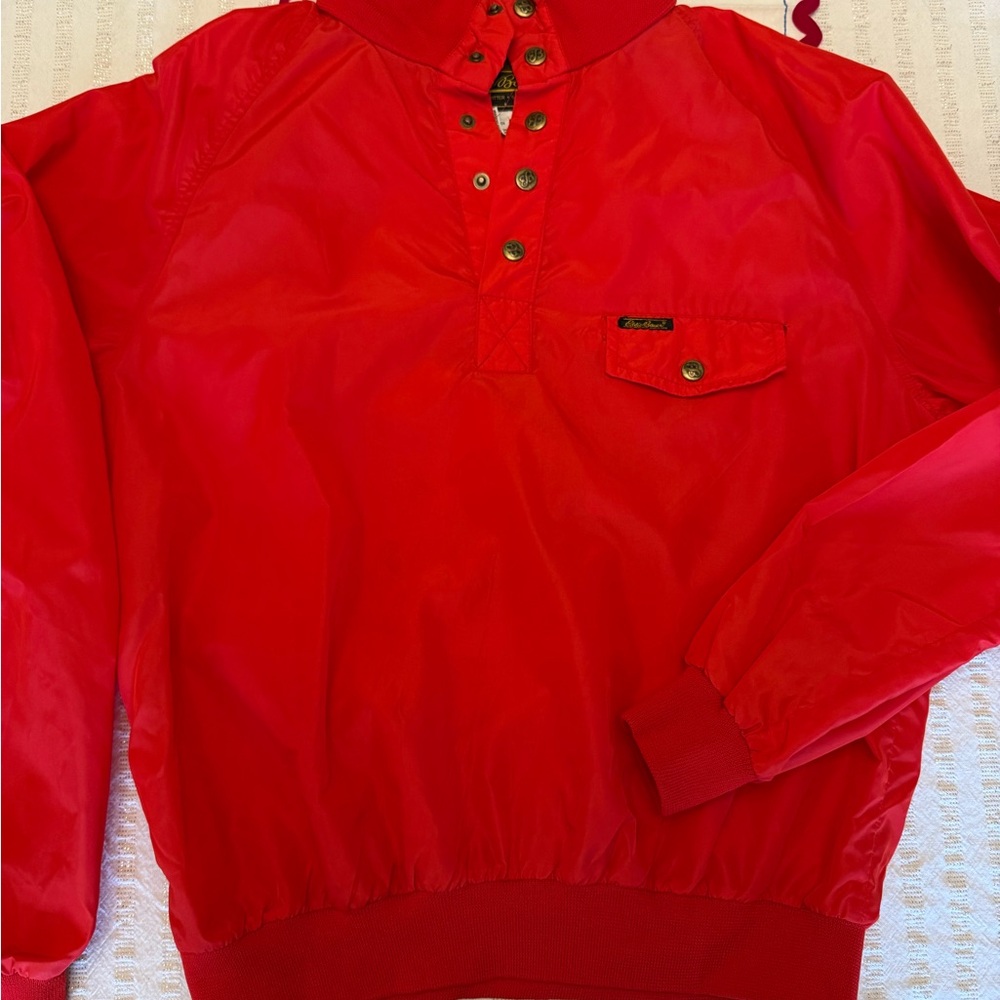 Vintage Eddie Bauer Red Lightweight rain Jacket large AMAZING